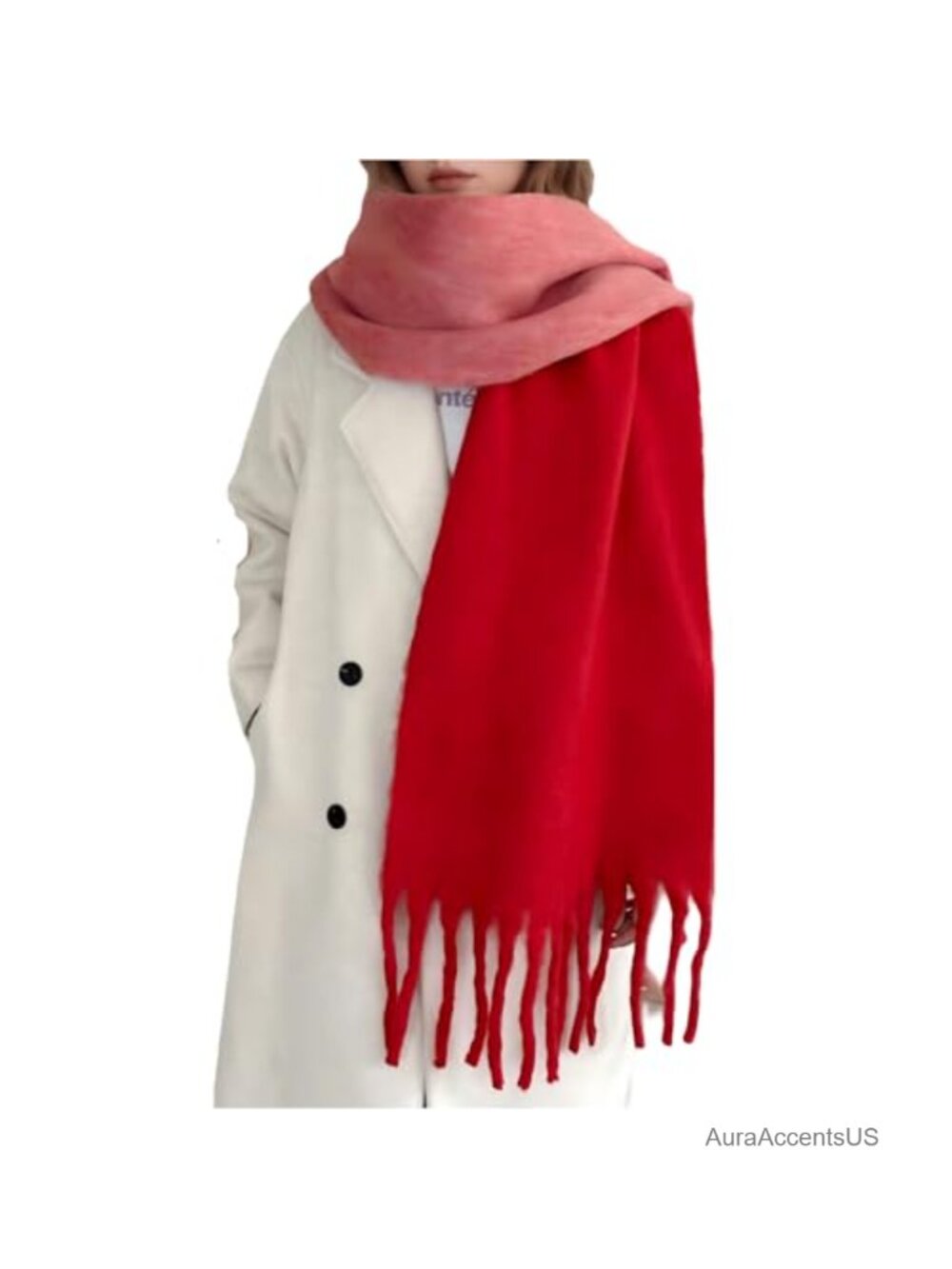 Vintage Mohair Blend Winter Scarf Warm Oversized Wrap Shawl